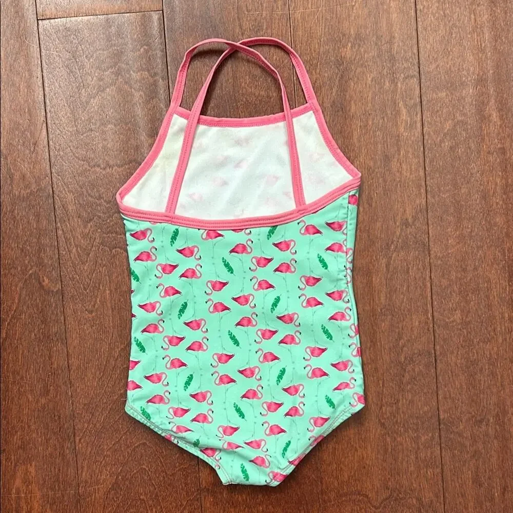 Leveret Kids One Piece Swimsuit - Pink Flamingos, UPF 50+, 3 Years